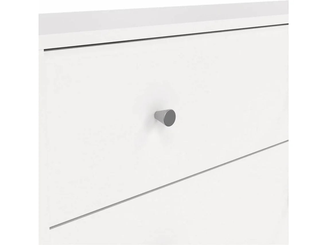 Cómoda com 6 Gavetas TVILUM Aveiro Branco (143.1 x 30.1 x 68.3 cm)