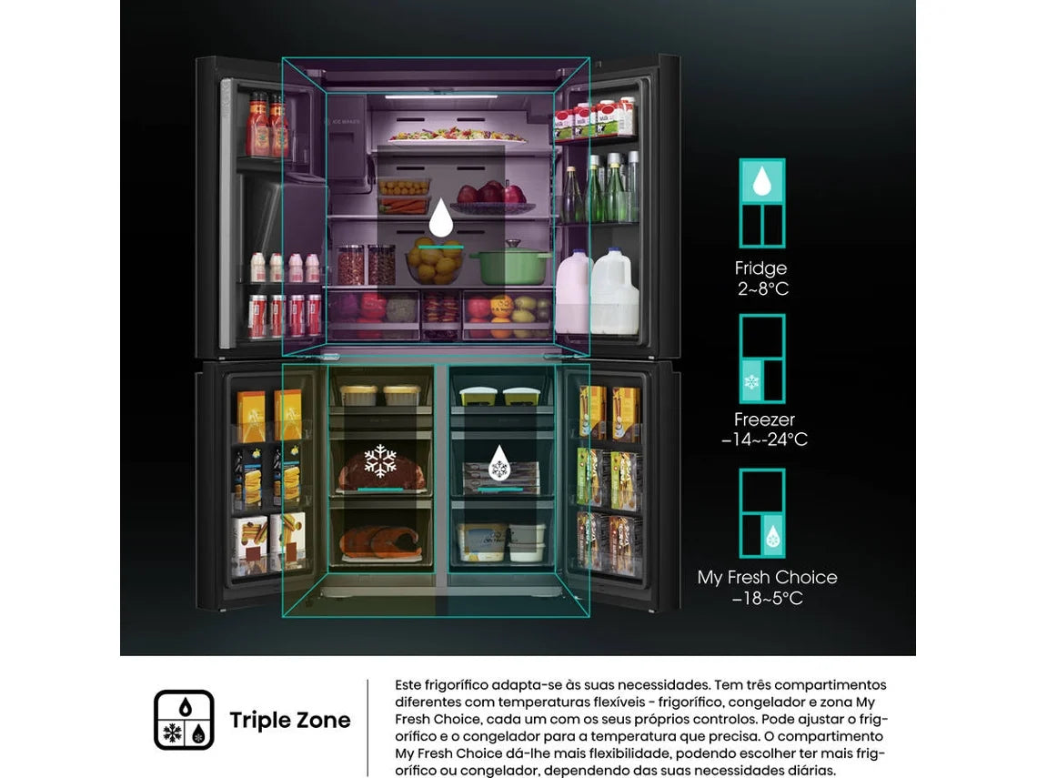 Frigorífico Americano HISENSE RQ760N4IFE (No Frost - 178.5 cm - 577 L - Preto)