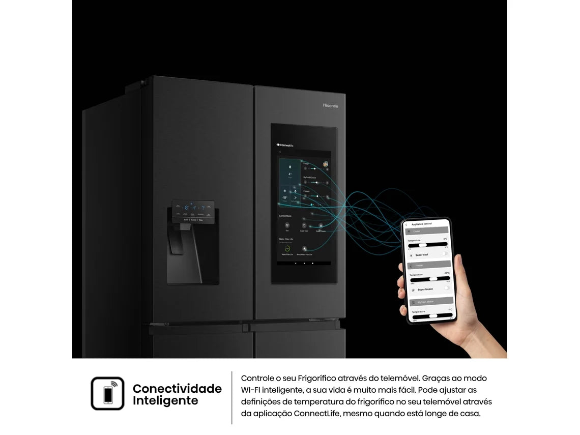 Frigorífico Americano HISENSE RQ760N4IFE (No Frost - 178.5 cm - 577 L - Preto)