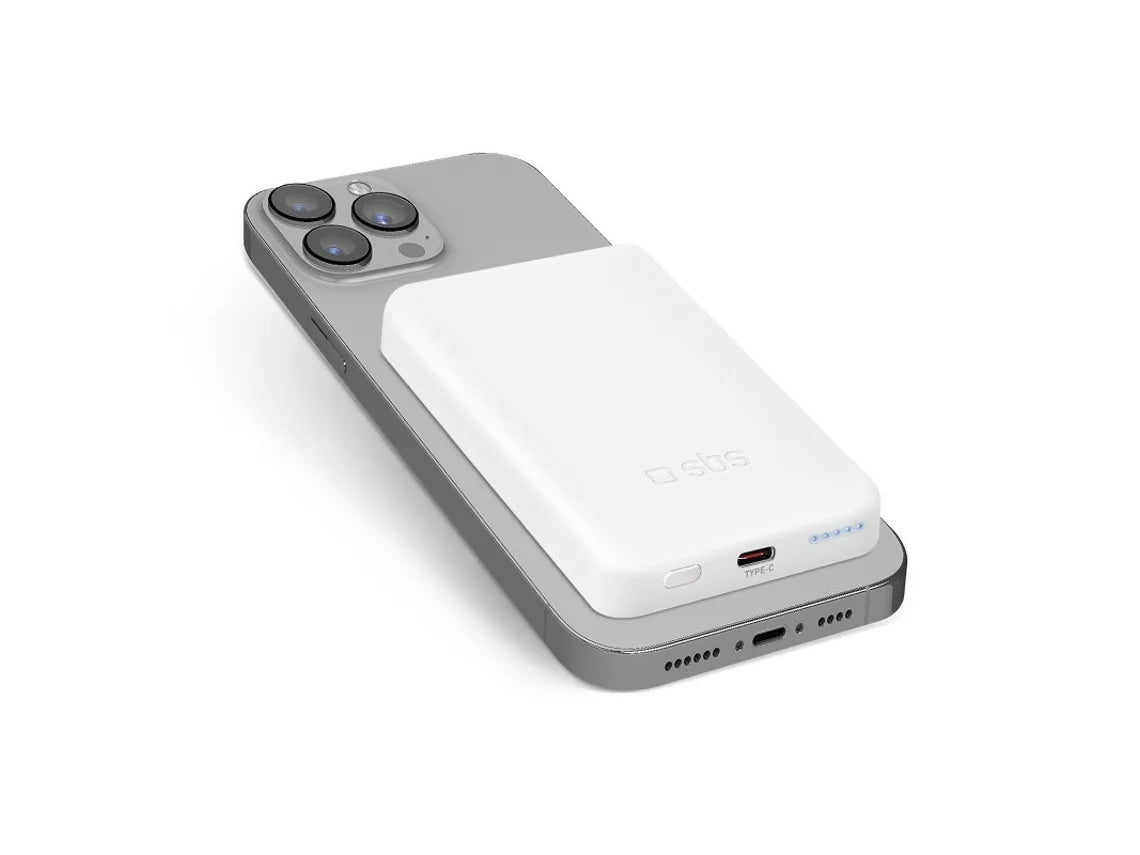 Powerbank SBS TEBB5000MAG1CW (5000 mAh - USB-C - Branco)