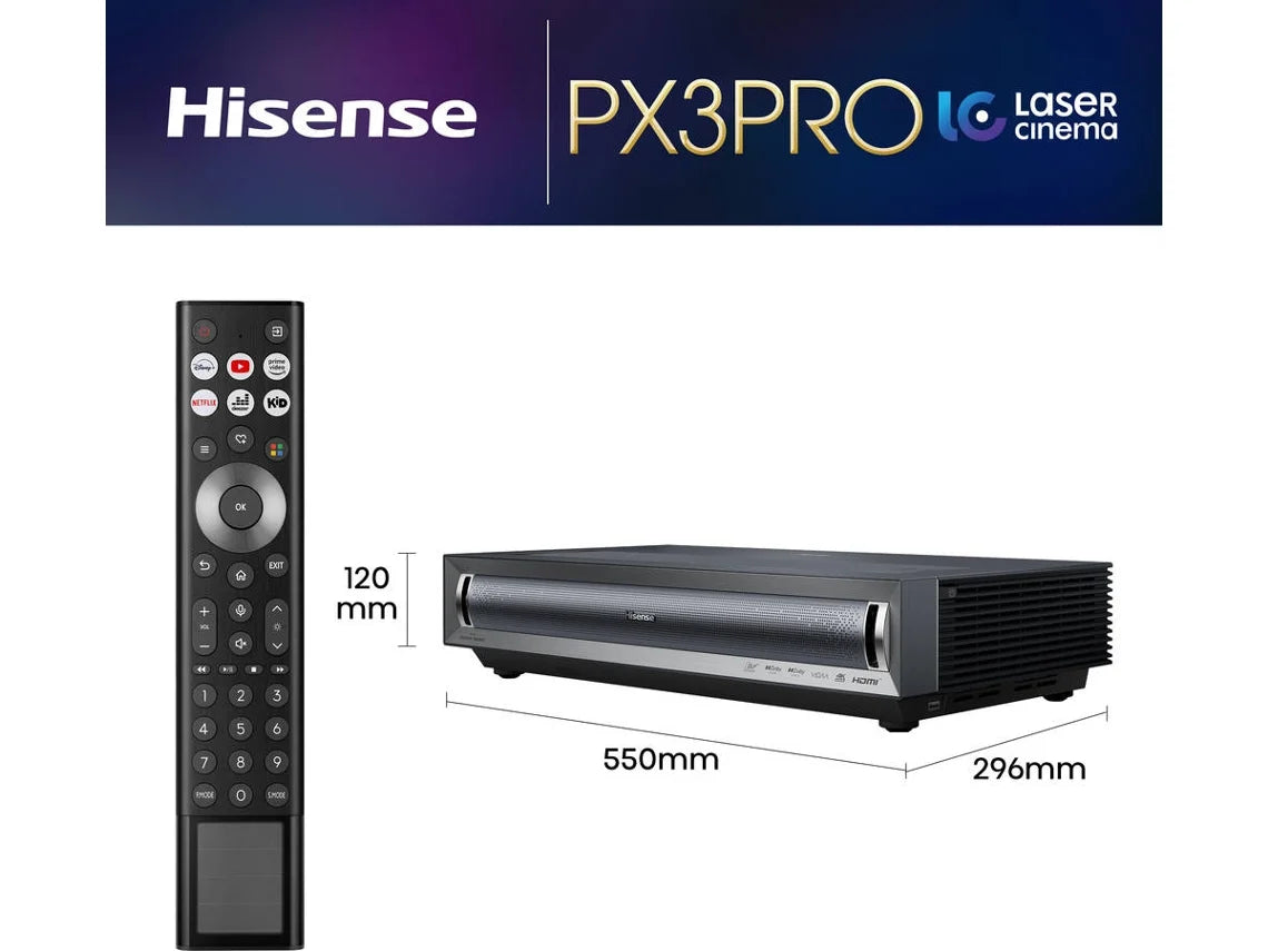 Laser TV HISENSE PX3 - PRO (80'' - 150" - 4K Ultra HD)