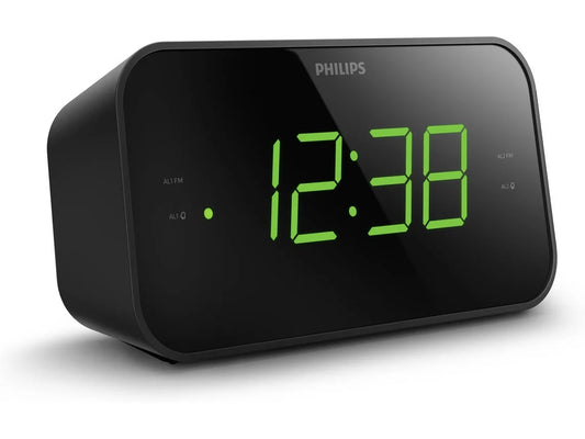 Rádio Despertador PHILIPS TAR3306 (Preto - Digital - Alarme Duplo - Função Snooze - Bateria e Pilhas)