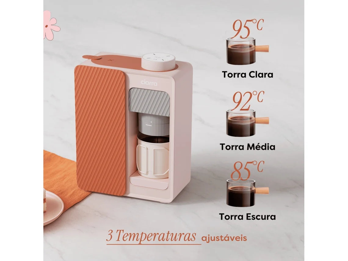 Máquina De Café Manual Portátil Café Dois Modos De Uso Awpcm551 P Ciarra (15 Bar Café Moído Rosa)